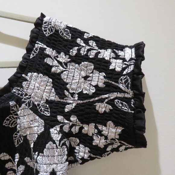 TORRID Mini Lace Smocked Off Shoulder Dress in Black White Evening Whimsigoth - Picture 6 of 14